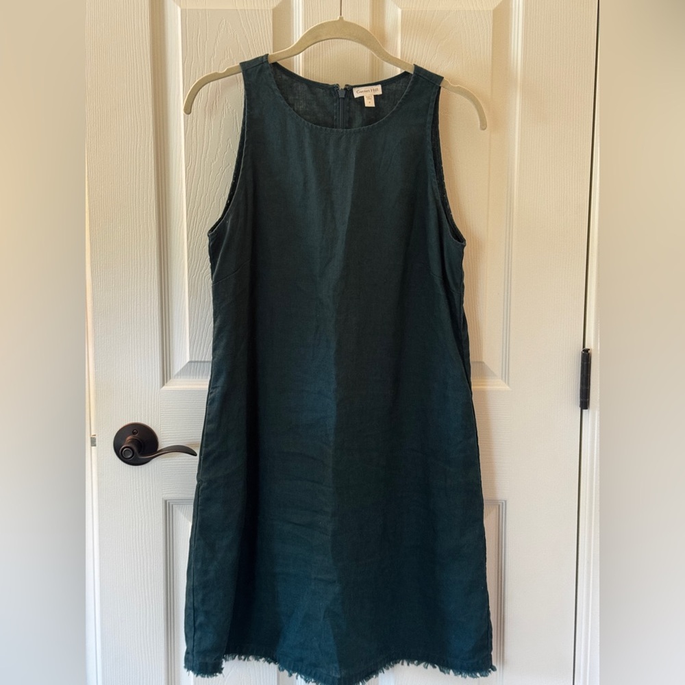 Garnet Hill Linen Fringe-Hem Dress